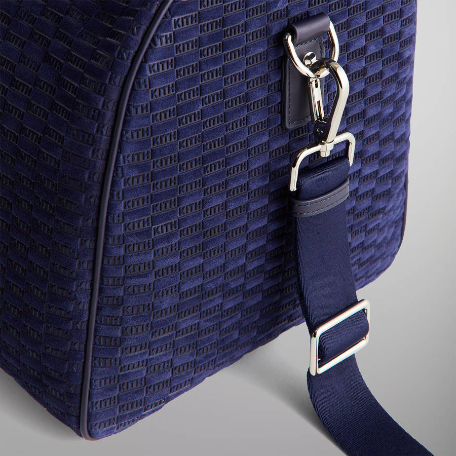 Purple Men Kith for BMW Monogram Suede Duffle Bags | 3528-PQBDT