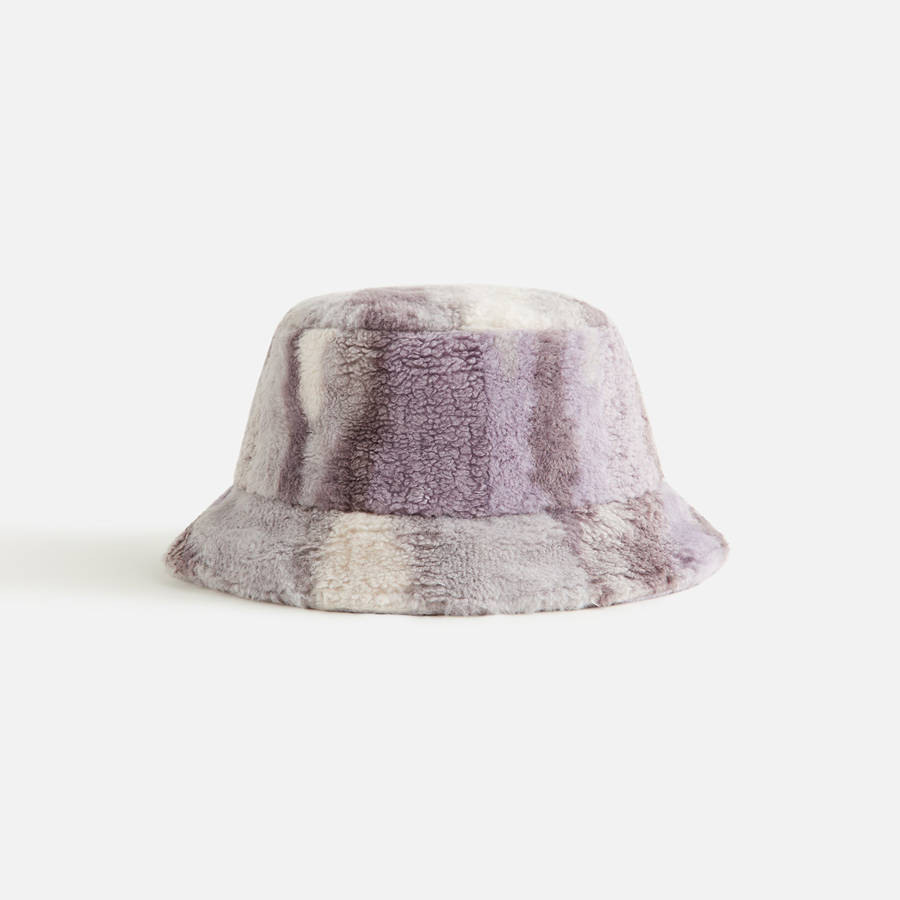 Purple Women Kith Mixed Media Fleece Bucket Hat Headwear | 2863-NSCZR