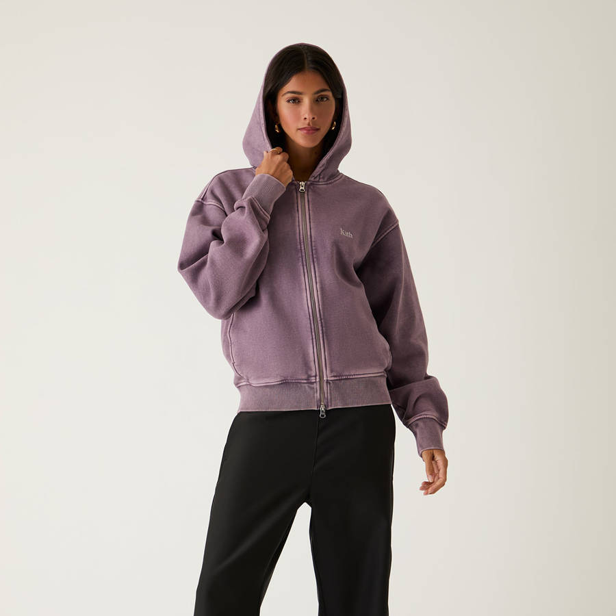 Purple Women Kith Tanner Sueded Hoodie Sweatshirts | 0192-WYHLO