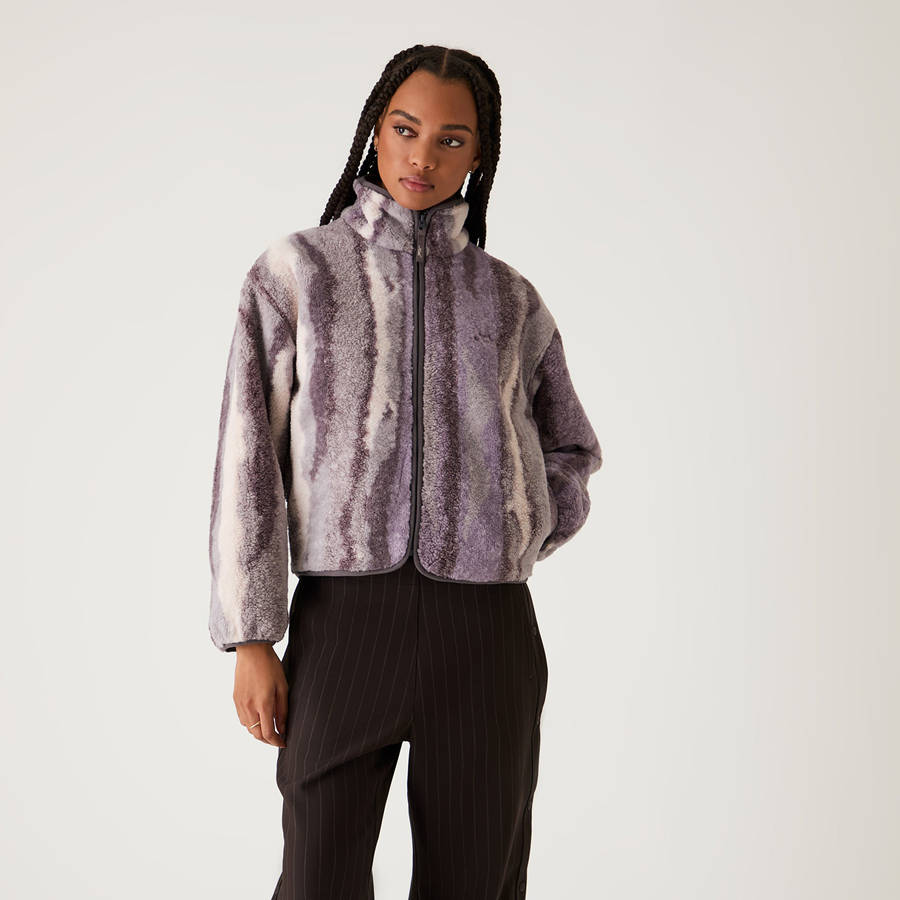 Purple Women Kith Waverly II Jacquard Fur Jackets | 6978-ZFNMI