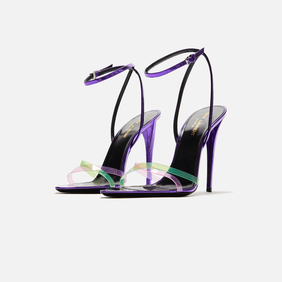 Purple / Green Women Kith Saint Laurent Gippy 110 Sandal Heels | 2796-SLIXO