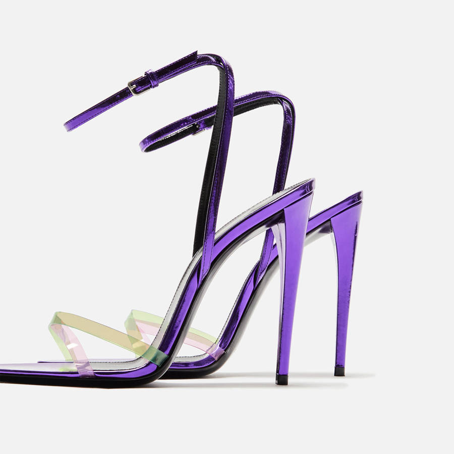 Purple / Green Women Kith Saint Laurent Gippy 110 Sandal Heels | 2796-SLIXO