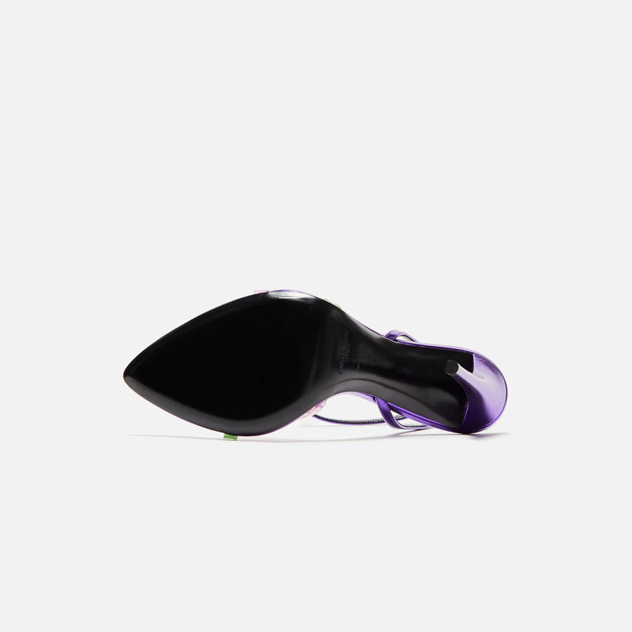 Purple / Green Women Kith Saint Laurent Gippy 110 Sandal Heels | 2796-SLIXO