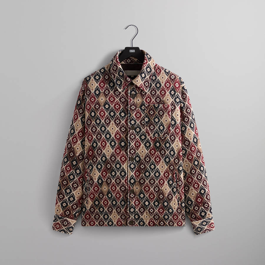 Red Men Kith Kilim Mosaic Brixton Puffed Shirt Jackets | 1670-YVJON