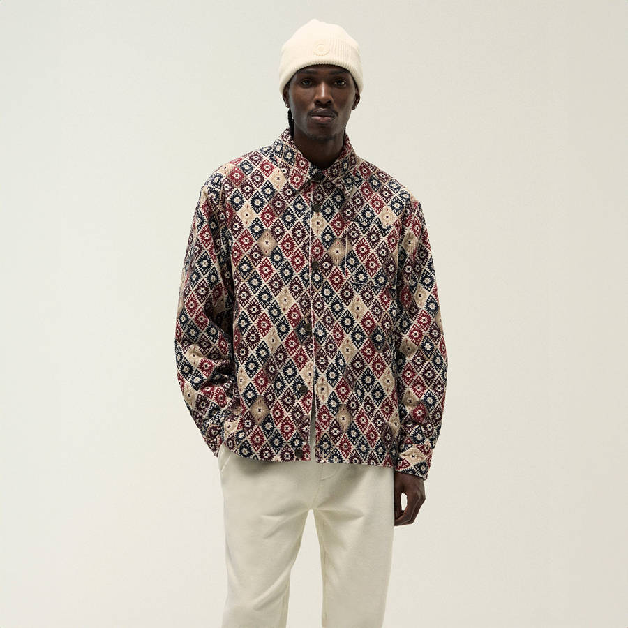 Red Men Kith Kilim Mosaic Brixton Puffed Shirt Jackets | 1670-YVJON