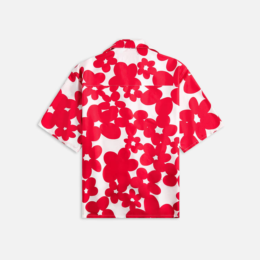 Red Men Kith Marni Dillies Silk Camp Shirts | 8061-OWRQL