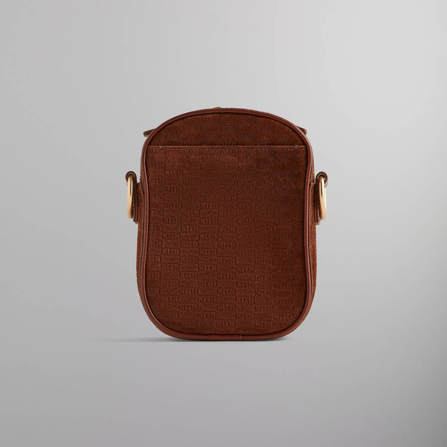 Red Men Kith Monogram Suede Utility Pouch Crossbody Bags | 3149-NFRIE