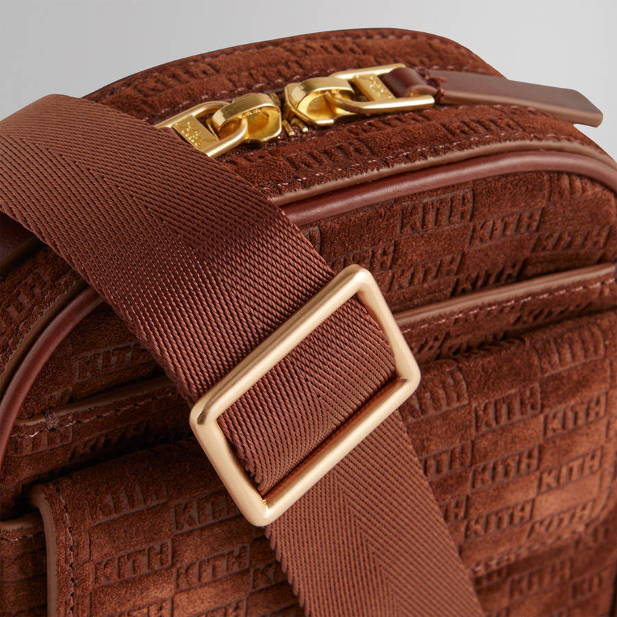 Red Men Kith Monogram Suede Utility Pouch Crossbody Bags | 3149-NFRIE