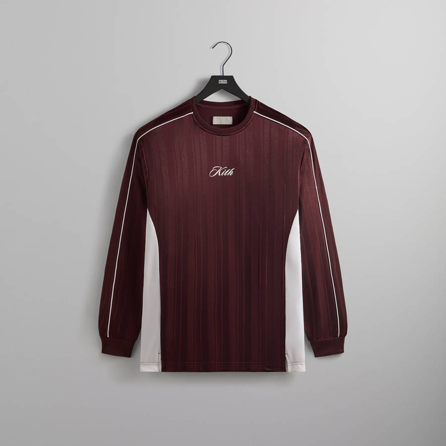 Red Men Kith Pinstripe Tricot Panelled T-Shirt | 2748-SCXTE