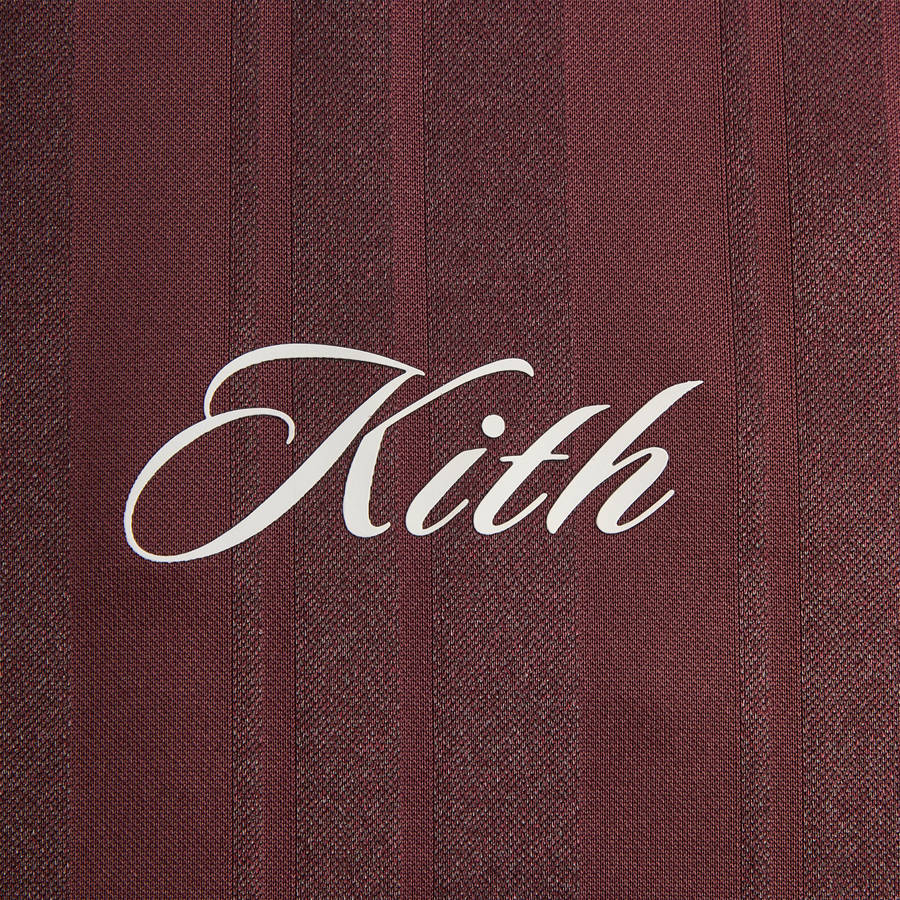 Red Men Kith Pinstripe Tricot Panelled T-Shirt | 2748-SCXTE