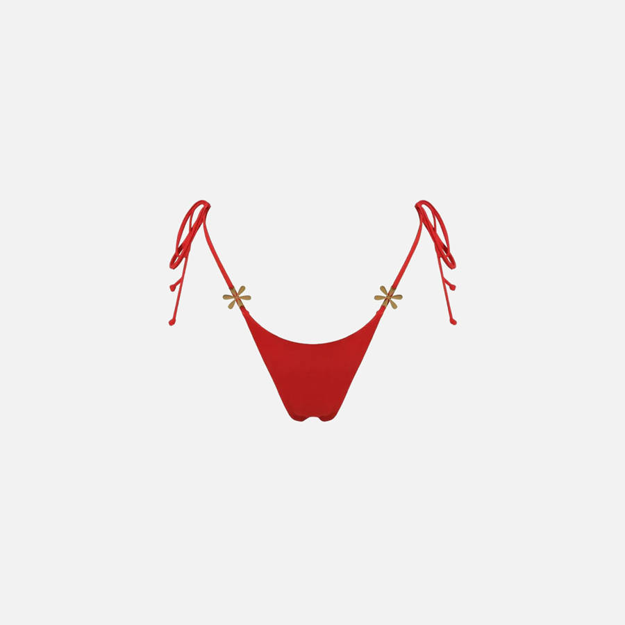 Red Women Kith Asta Resort Juliana Bikini Bottom Swim | 6194-LHKMS