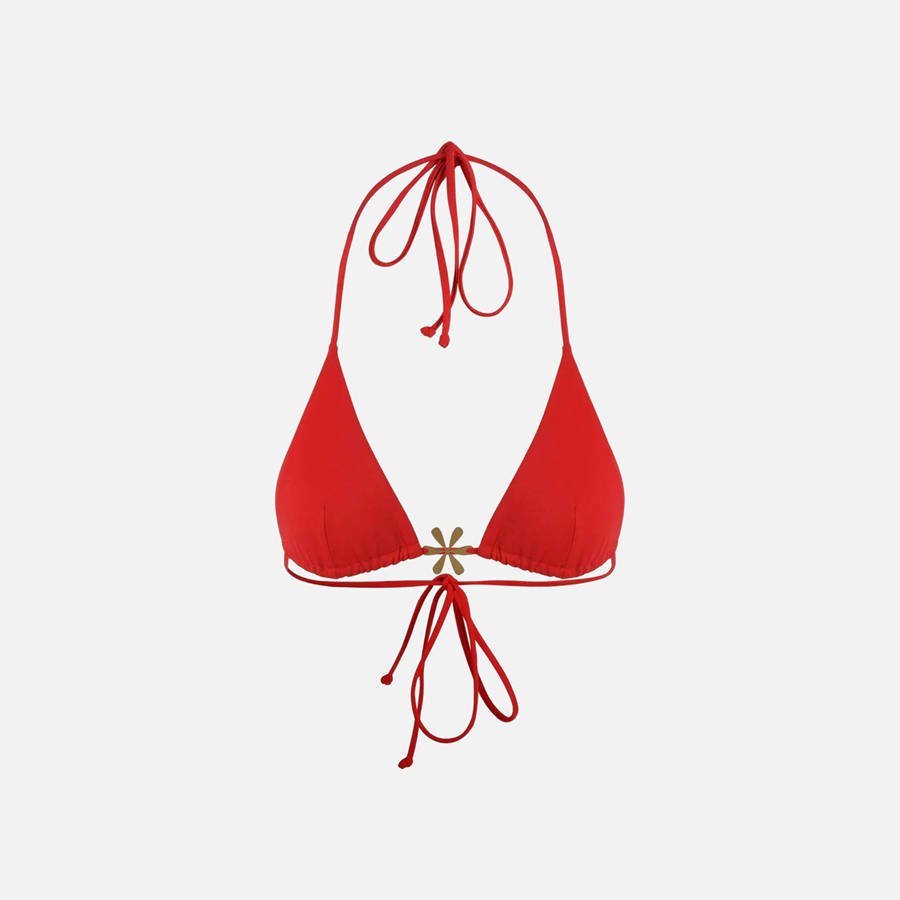 Red Women Kith Asta Resort Juliana Bikini Top Swim | 5063-QECJM