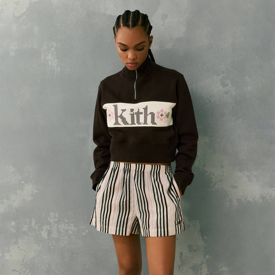 Red Women Kith Hunter II Needlepoint 1/4 Zip Sweatshirts | 2715-WYPRC