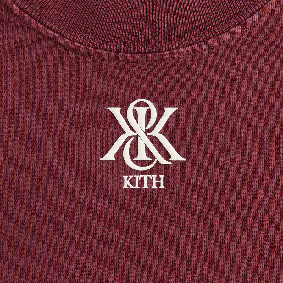 Red Women Kith Mock Neck Crest Vintage T-Shirt | 1573-HCVPK