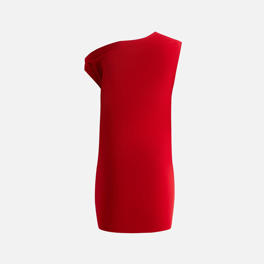 Red Women Kith Norma Kamali Drop Shoulder Mini Dress | 8479-ZFMQG