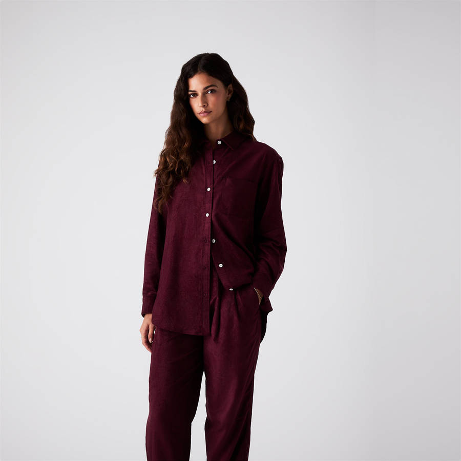 Red Women Kith Ora II Cord Shirts | 9016-PWQCX