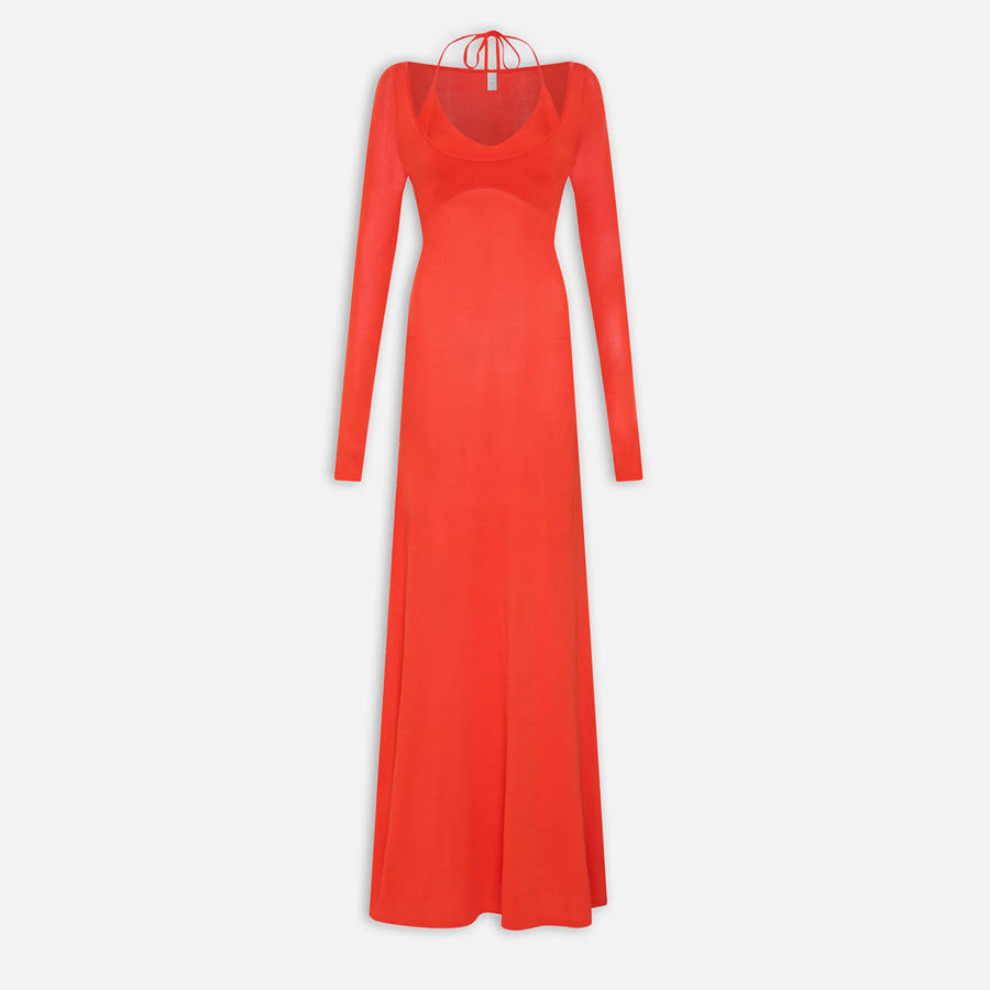 Red Women Kith SIR Valejo Halter Dress | 5210-WZCJA