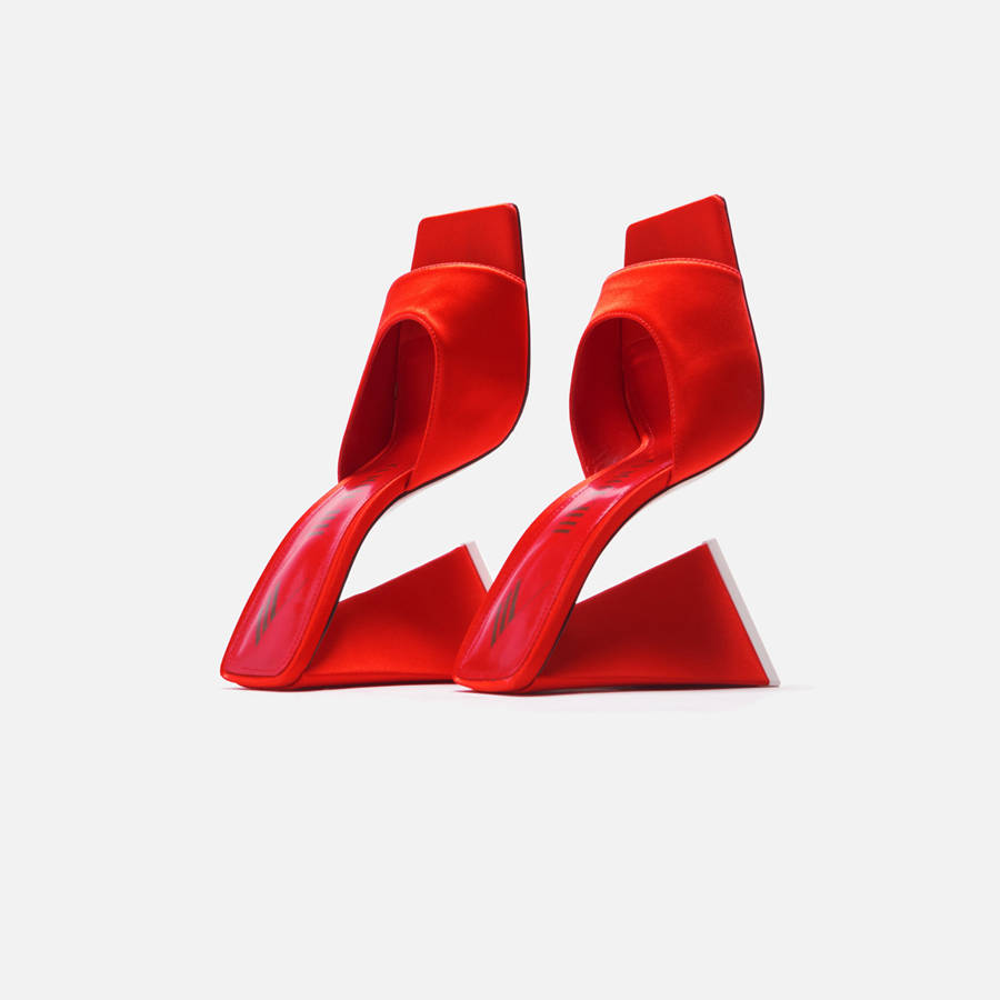 Red Women Kith The Attico for Devon Mule 115mm Heels | 6970-ITJPL