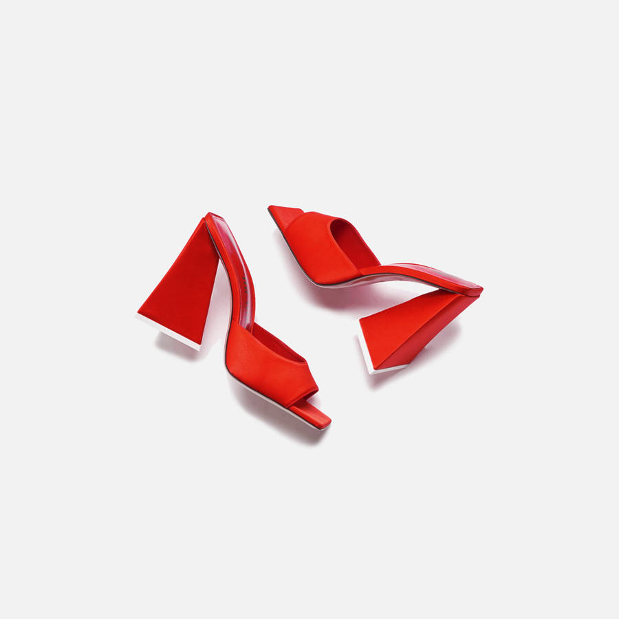 Red Women Kith The Attico for Devon Mule 115mm Heels | 6970-ITJPL