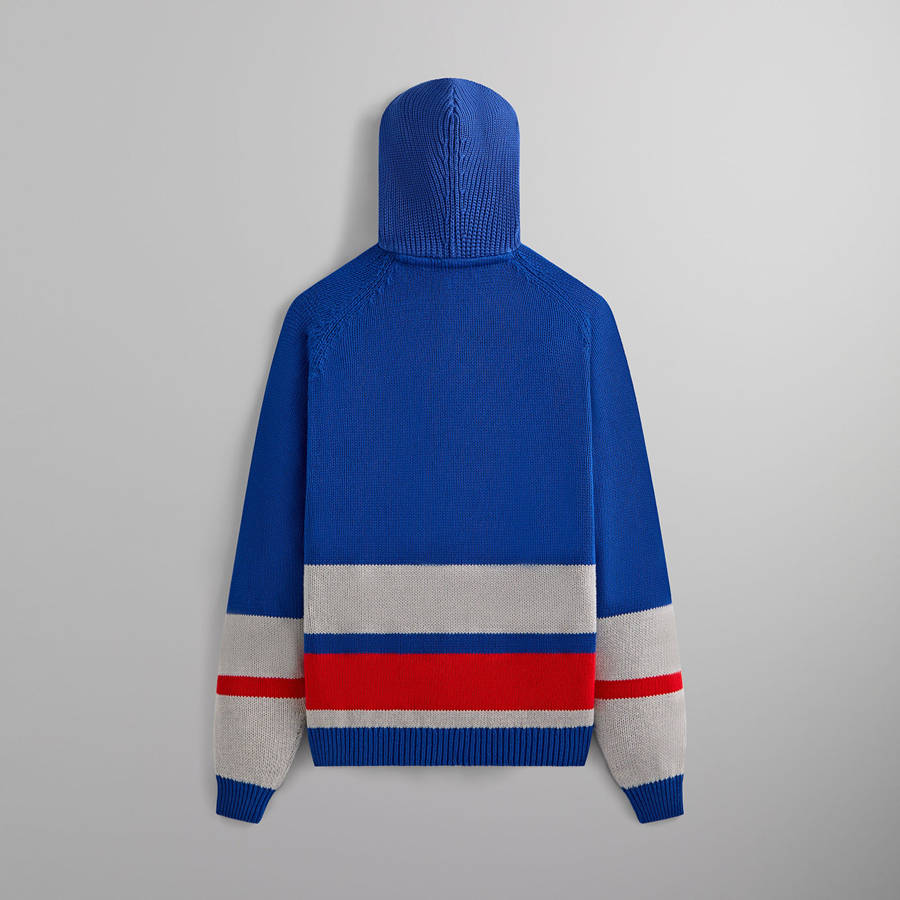 Red / Blue / White Men Kith for the New York Rangers Hooded Delk Sweater Sweatshirts | 5134-UXRAQ