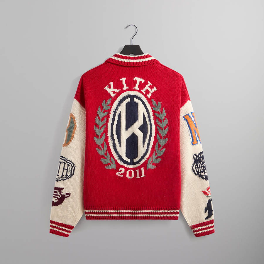 Red / White Men Kith Nelson Rugby Sweater Shirts | 3601-FKBAN