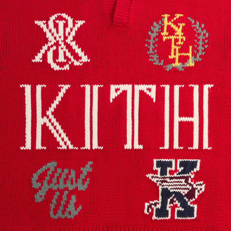 Red / White Men Kith Nelson Rugby Sweater Shirts | 3601-FKBAN