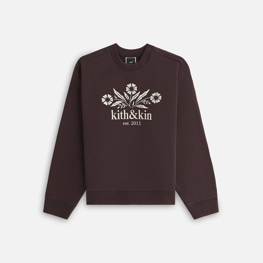 Red / White Women Kith Ashwin and Kin Bellflower Crewneck Sweaters | 2469-CBQWU