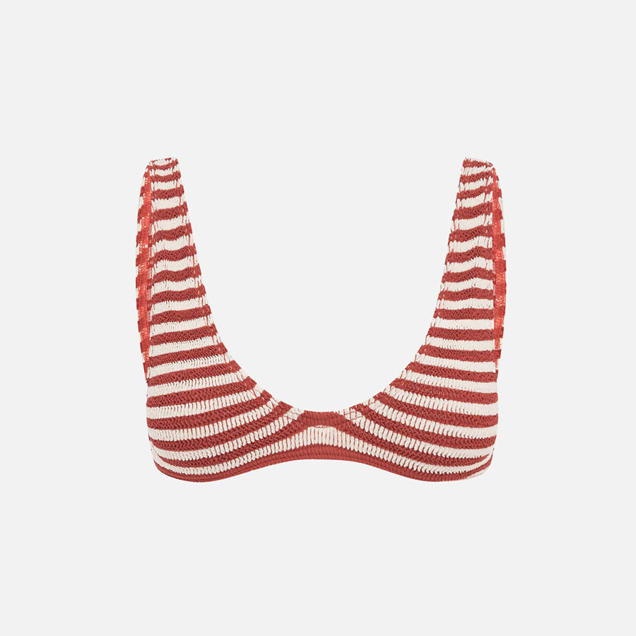 Red / White Women Kith Bond Eye Scout Crop Swim | 5964-ILQZB