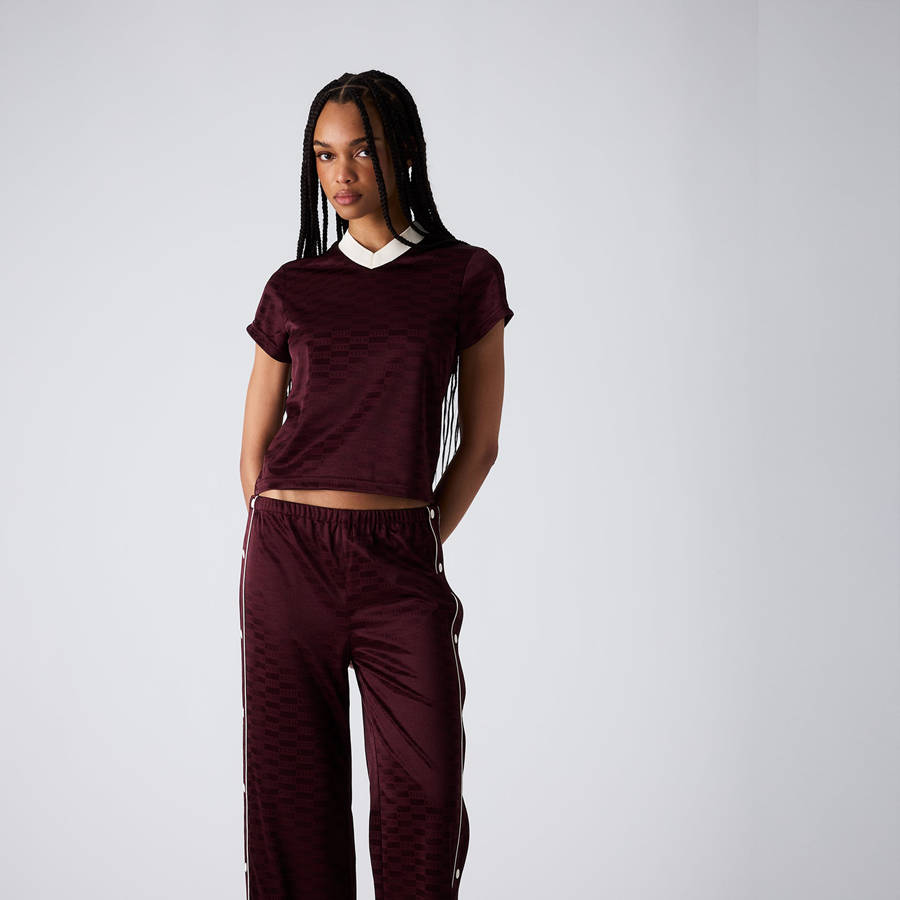Red / White Women Kith Nicci Monogram Jersey Shirts | 8219-ZYURW