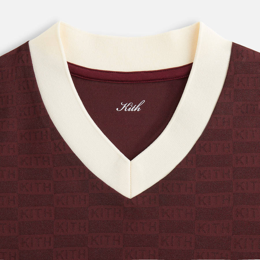 Red / White Women Kith Nicci Monogram Jersey Shirts | 8219-ZYURW
