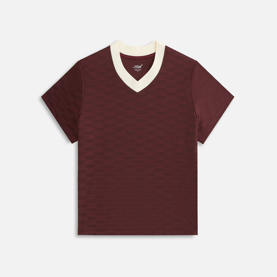 Red / White Women Kith Nicci Monogram Jersey Shirts | 8219-ZYURW