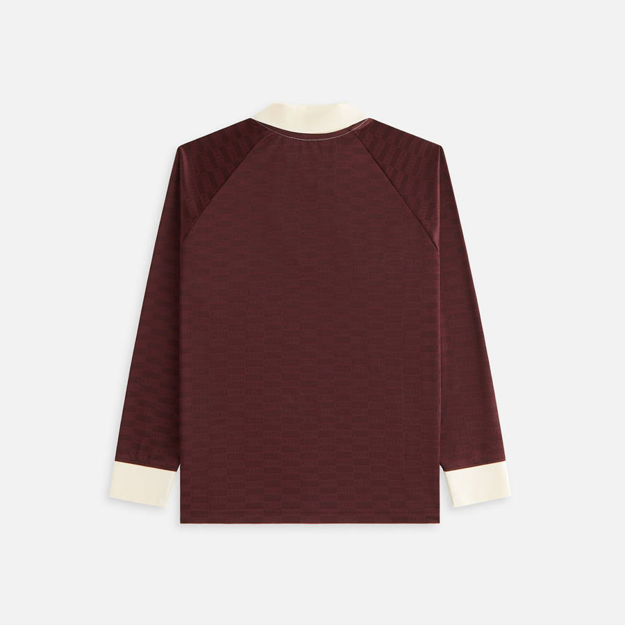 Red / White Women Kith Ridley Polo Monogram Jersey Long Sleeve Shirts | 4723-IGKZX