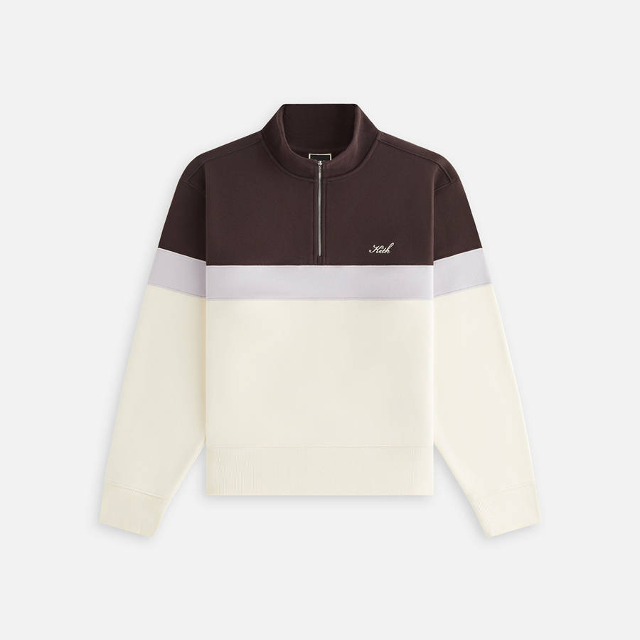 Red / White / Grey Women Kith Hunter Panelled Quarter Zip Sweatshirts | 4581-YFGMV