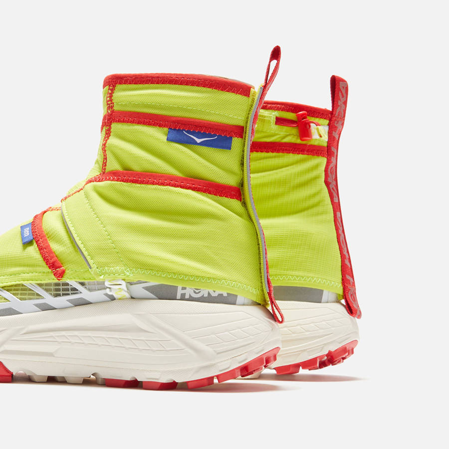 Red / Yellow / Silver Men Kith HOKA x Nicole McLaughlin Mafate THREE2 Sneakers | 6510-RNGKL
