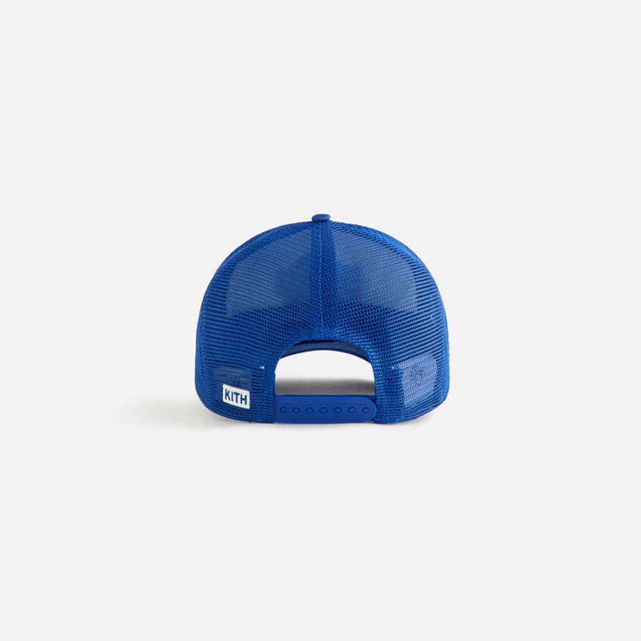 Royal Kids' Kith and New Era for the New York Knicks Skyline Trucker Cap Headwear | 8623-SELBH