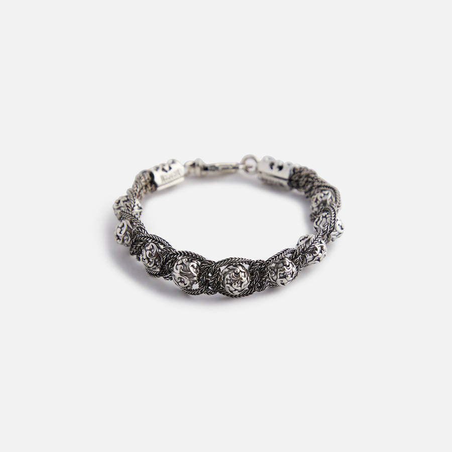 Silver Men Kith Emanuele Bicocchi Arabesque Shamballa Bracelet Jewelry | 6704-BUAMS