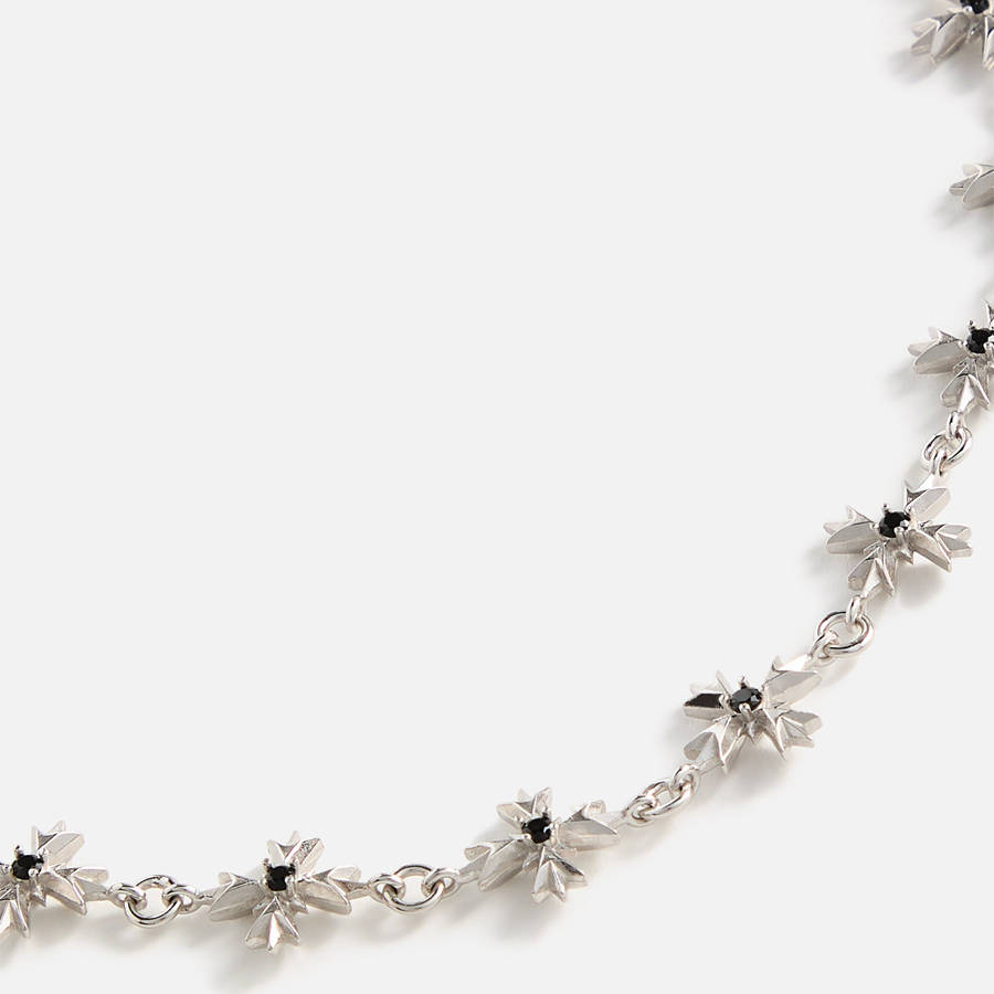 Silver Men Kith Emanuele Bicocchi Black Zirconia Crest Necklace Jewelry | 8540-KSDTF
