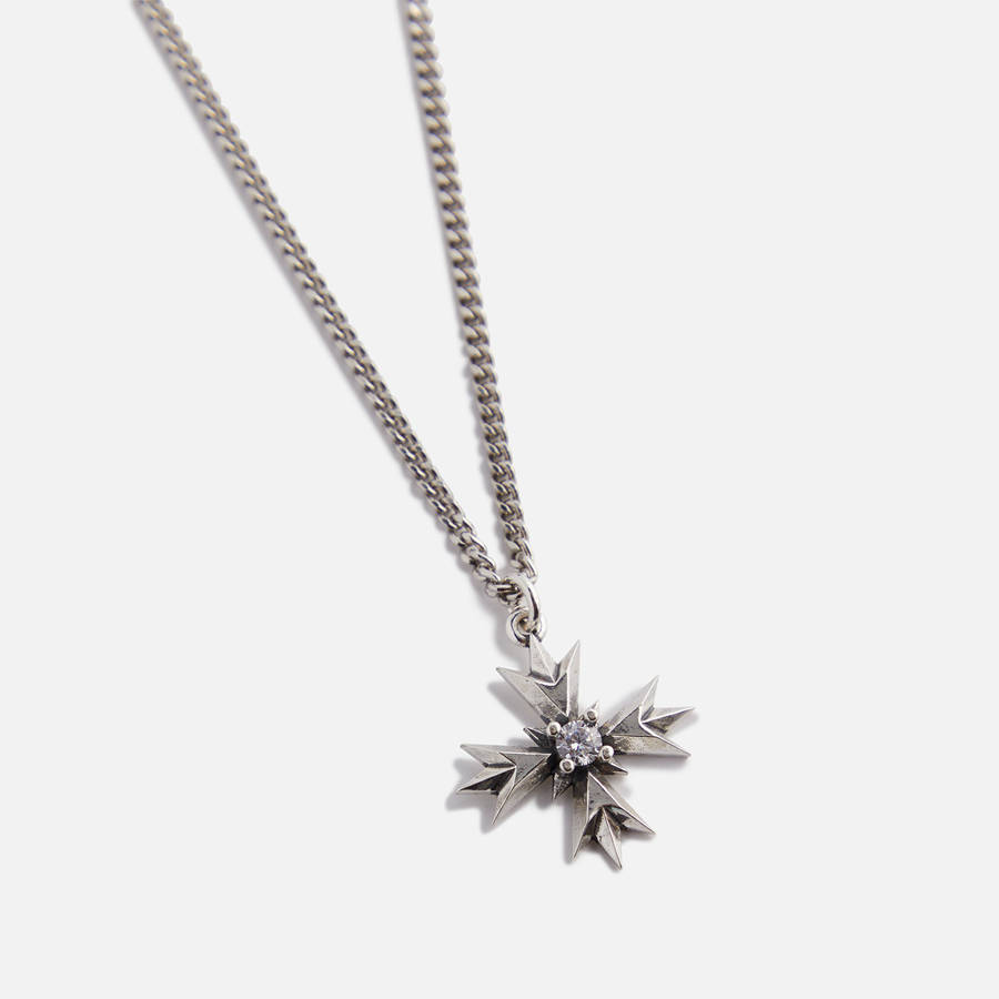 Silver Men Kith Emanuele Bicocchi Crest + Crystal Necklace Jewelry | 3860-FJSDK