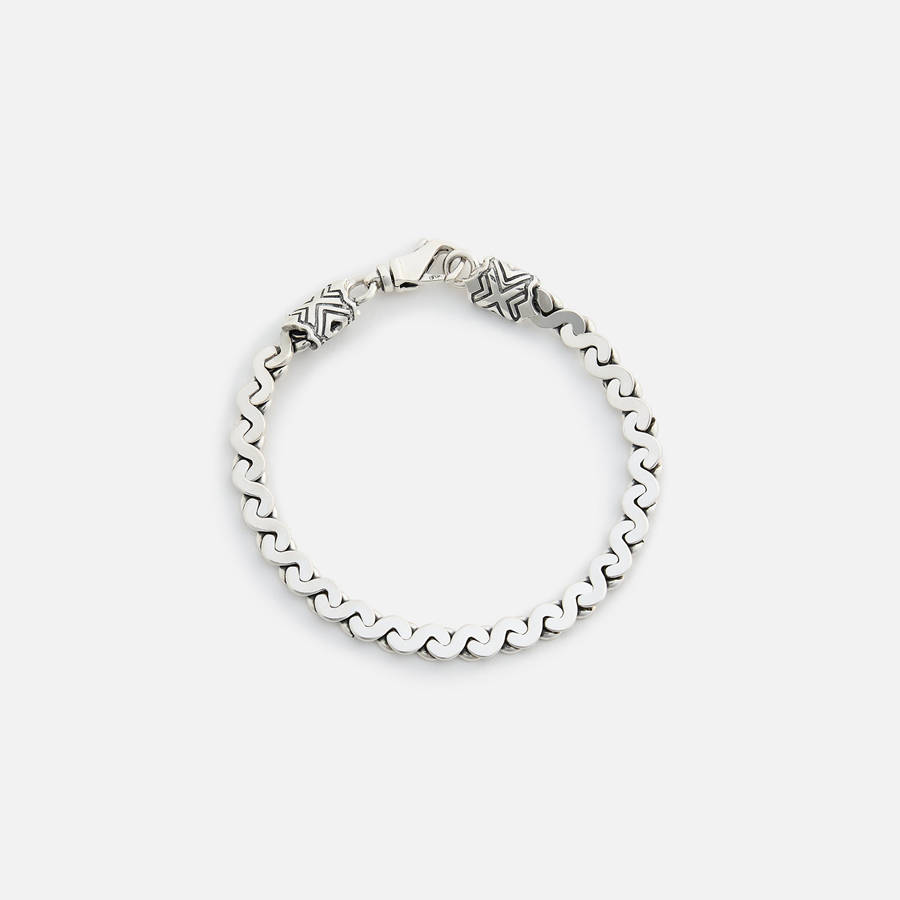Silver Men Kith Emanuele Bicocchi Infinity Loop S-link Chain Bracelet (Large) Jewelry | 2156-QZTMW