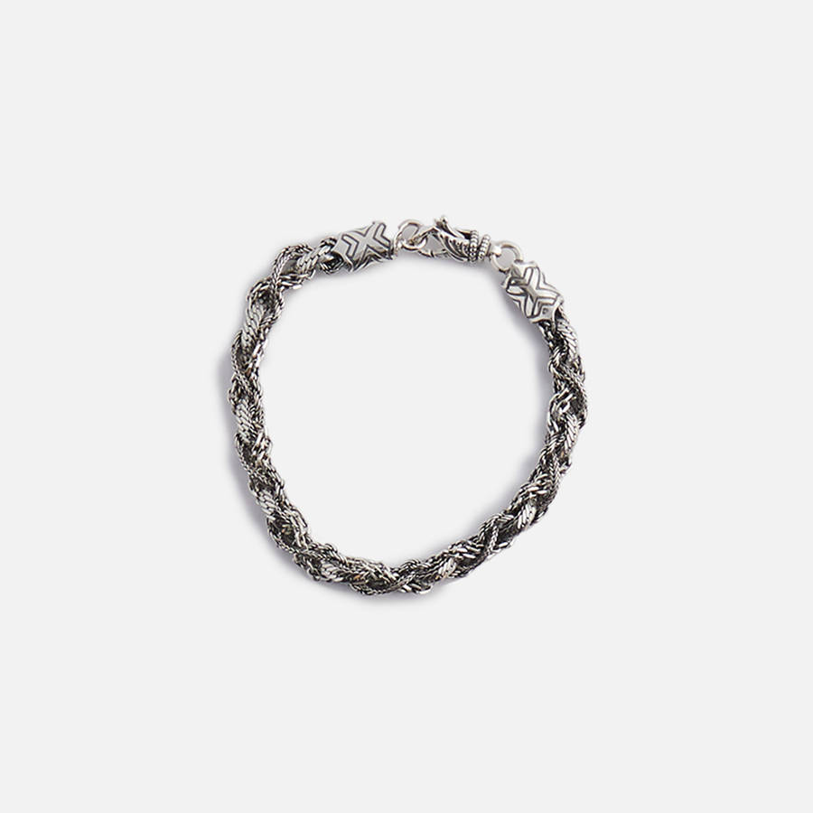 Silver Men Kith Emanuele Bicocchi Round Braid Bracelet Small Jewelry | 0658-CAKDG