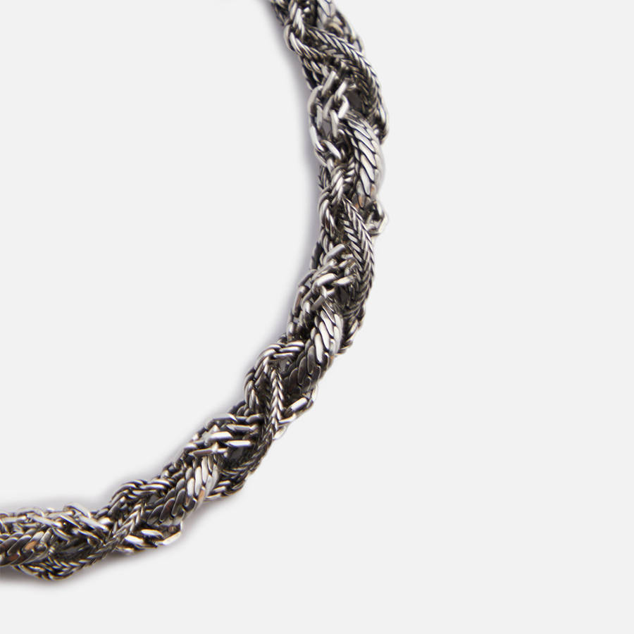 Silver Men Kith Emanuele Bicocchi Round Braid Bracelet Small Jewelry | 0658-CAKDG