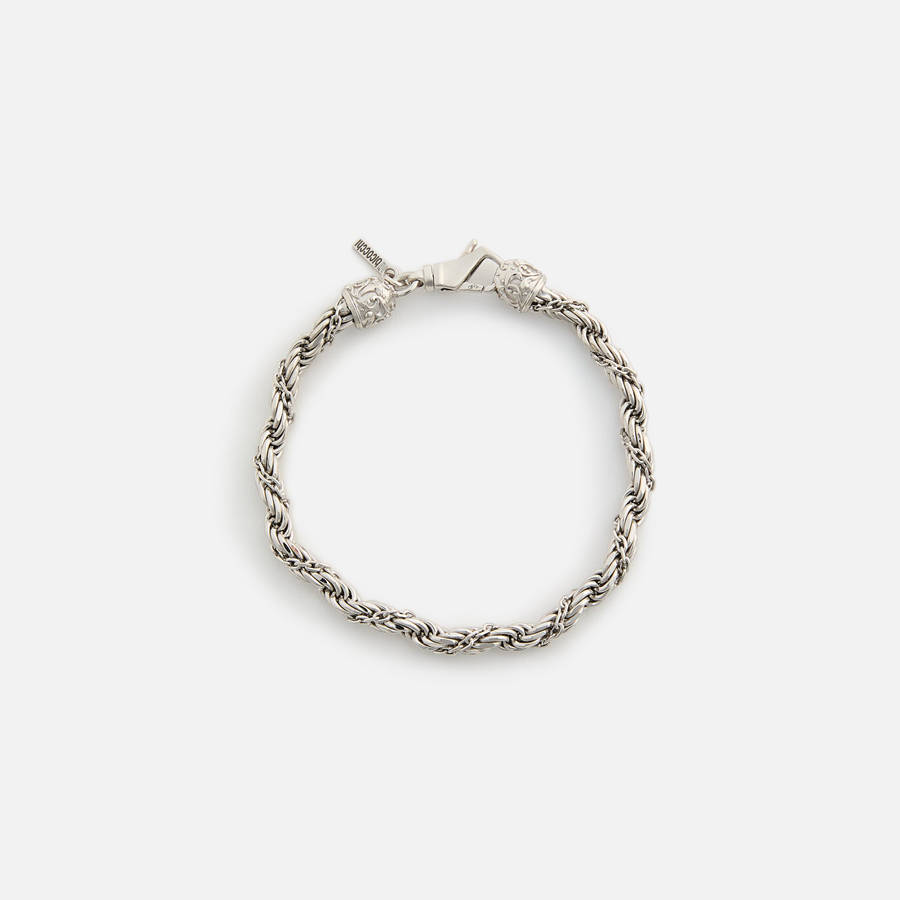 Silver Men Kith Emanuele Bicocchi Wrapped Rope Chain Bracelet Jewelry | 7250-YMVWZ