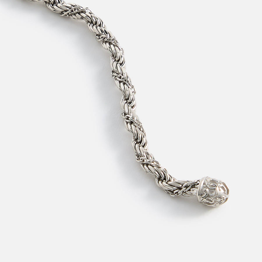 Silver Men Kith Emanuele Bicocchi Wrapped Rope Chain Bracelet Jewelry | 7250-YMVWZ