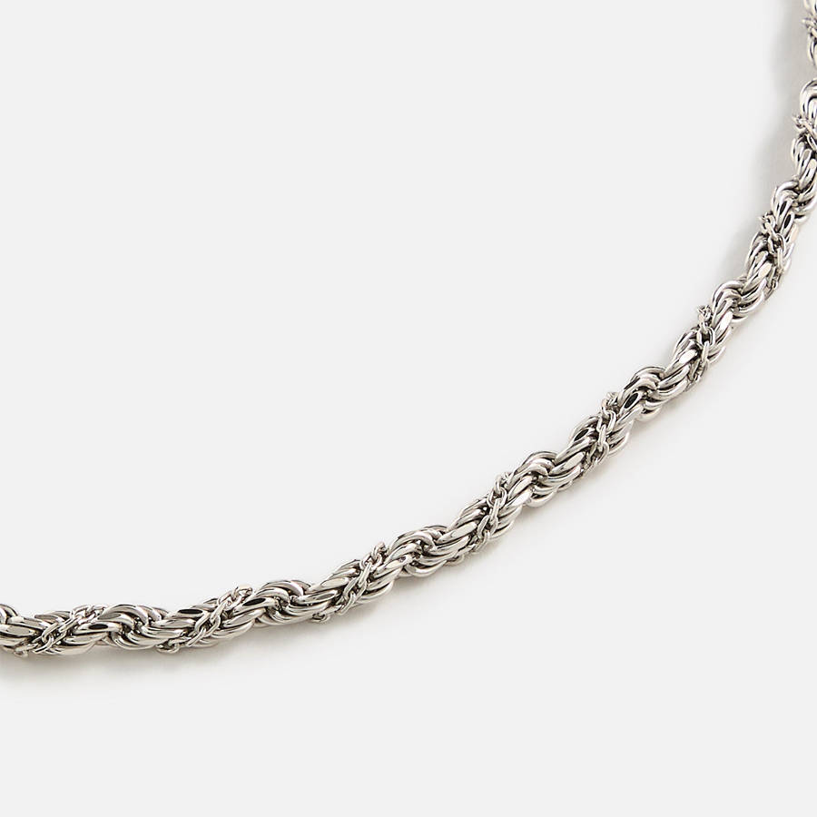 Silver Men Kith Emanuele Bicocchi Wrapped Rope Chain Necklace (Small) Jewelry | 3821-QIDOU