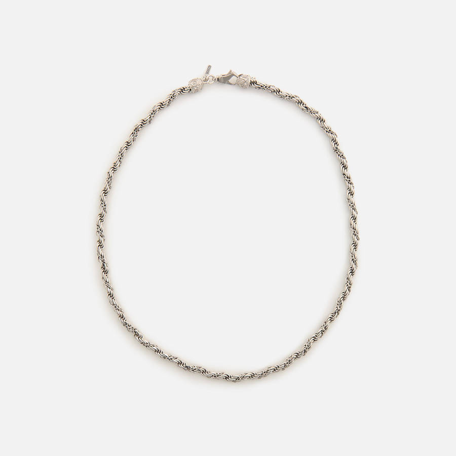 Silver Men Kith Emanuele Bicocchi Wrapped Rope Chain Necklace (Small) Jewelry | 3821-QIDOU