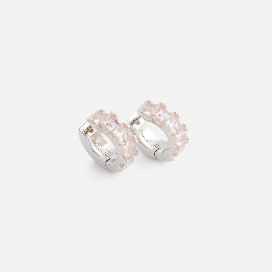 Silver Men Kith Hatton Labs Facet Hoop Earring Jewelry | 3829-FXSUH