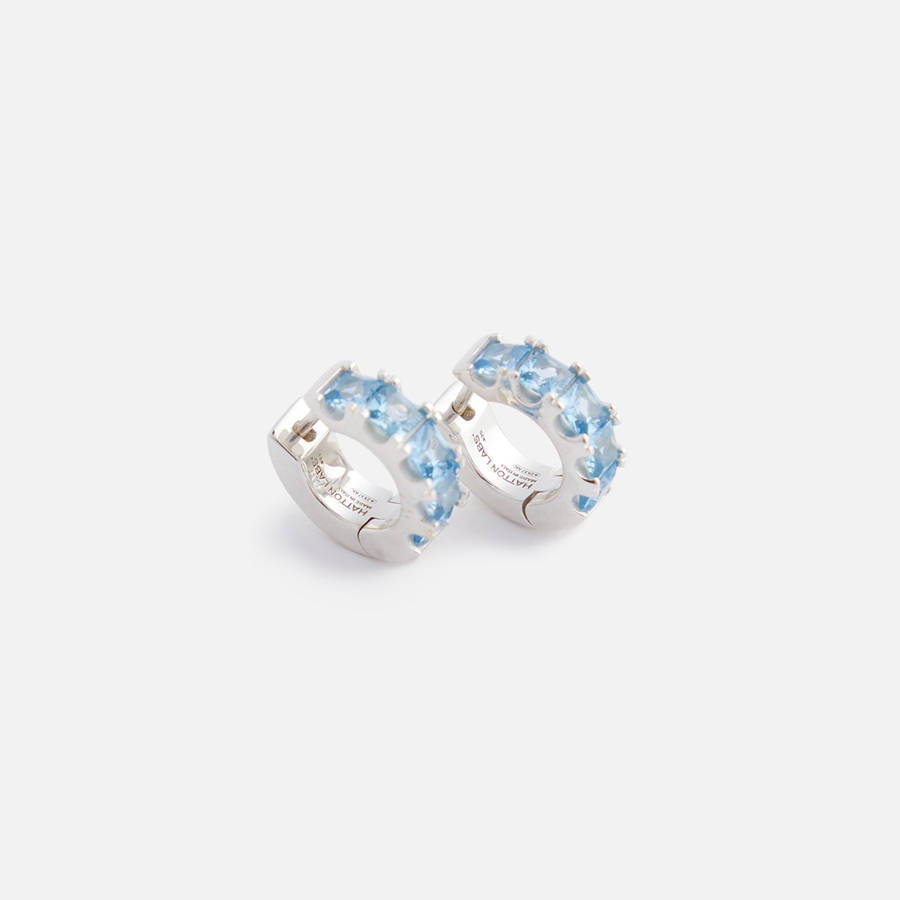 Silver Men Kith Hatton Labs Facet Hoop Earrings Jewelry | 3982-UGDBC