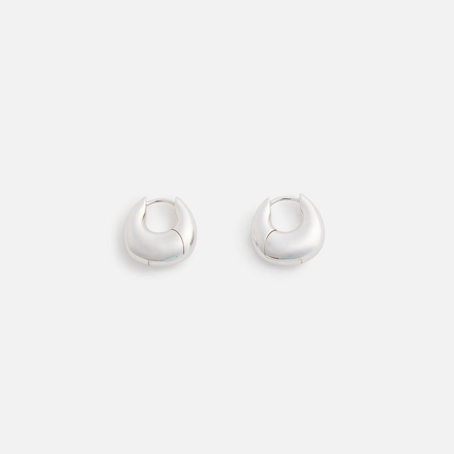 Silver Men Kith Tom Wood Bao Small Hoops Jewelry | 7280-SIFOH