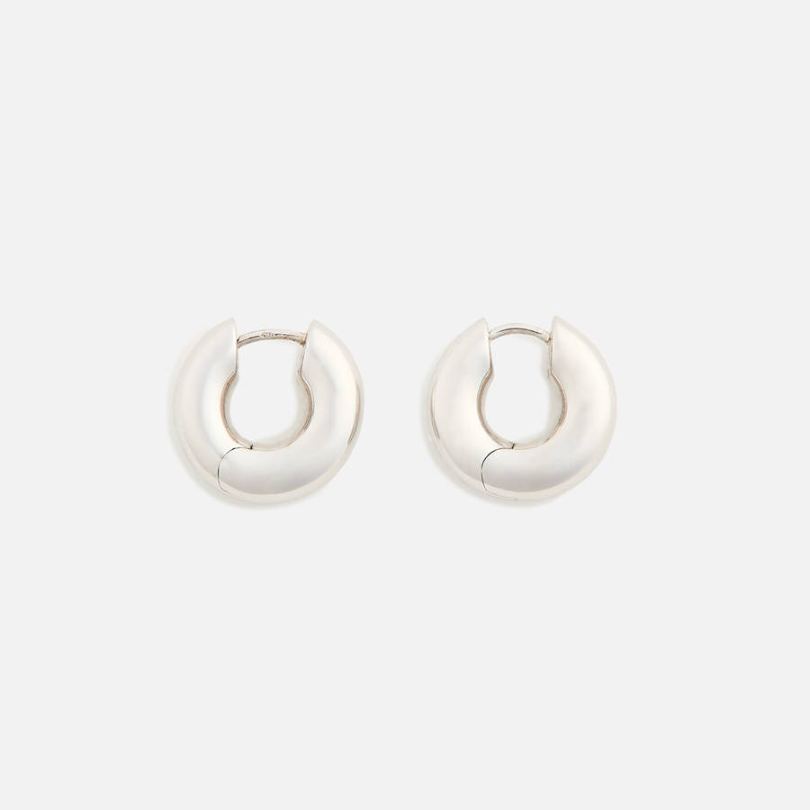 Silver Men Kith Tom Wood Chunky Hoops Small 925 Sterling Jewelry | 5923-KHMOA