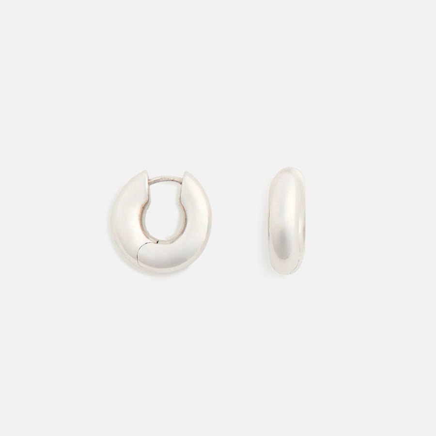 Silver Men Kith Tom Wood Chunky Hoops Small 925 Sterling Jewelry | 5923-KHMOA